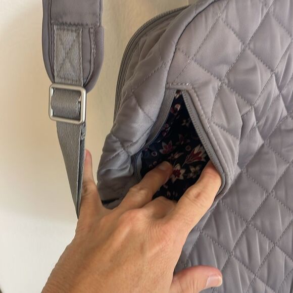 Vera Bradley Gray Quilted Backpack - Picture 3 of 7